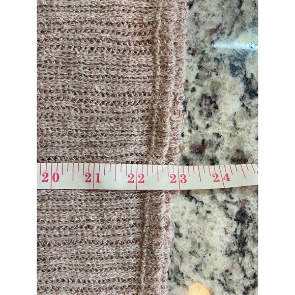 GeeGee Sweater Womens XL Beige Short Sleeve Loose Knit lighweight Minimalist - Picture 7 of 7